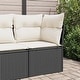 preview thumbnail 107 of 152, vidaXL Patio Sofa with Cushions Outdoor Seating Sectional Sofa Poly Rattan 24.4 x 24.4 x 27.2 in - Black and cream corner sofa