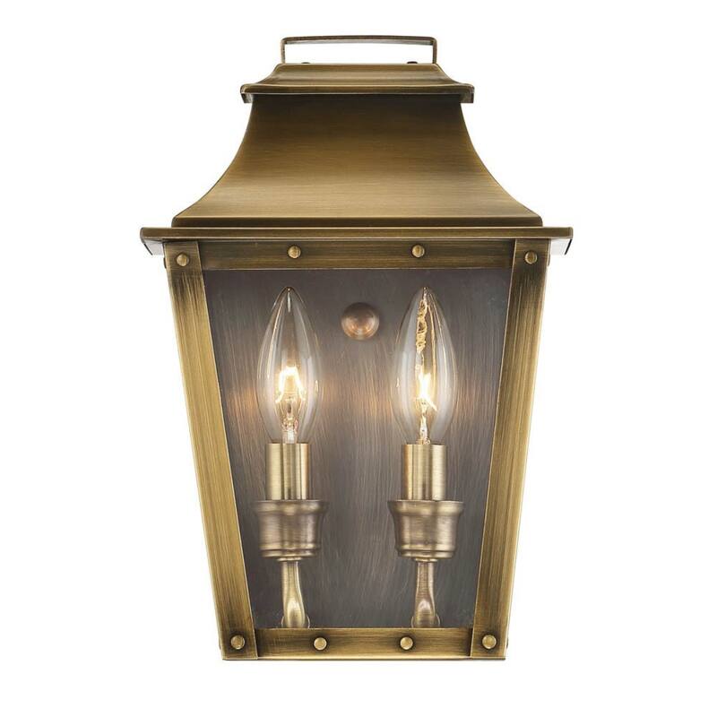 2-Light Pocket Wall Lantern Asian Design with Tapered Glass Shades - 5.25” x 7.50” x 11.50”