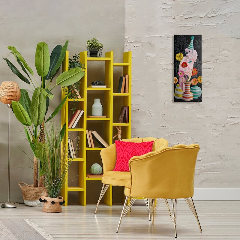 Stupell Cockatoo & Striped Vases Canvas Wall Art Design By Heather Gauthier