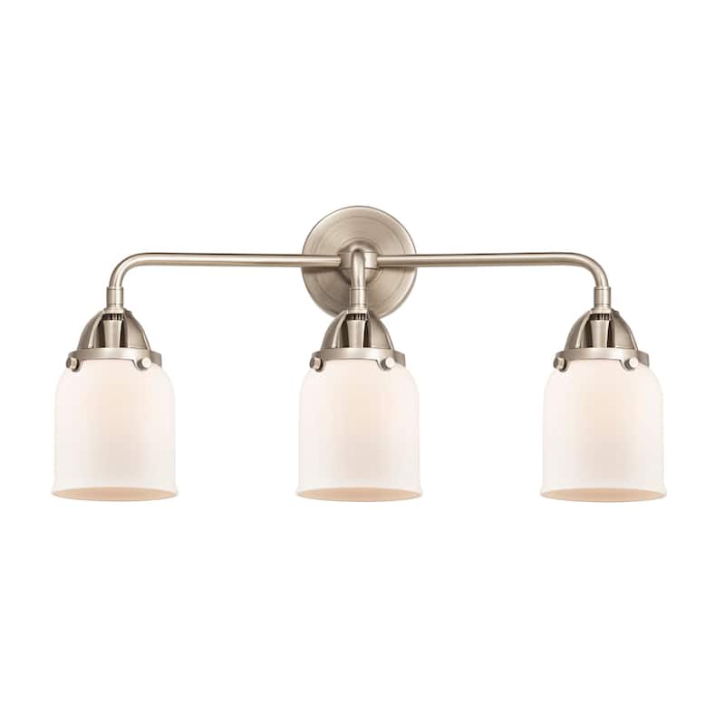 Innovations Lighting 288-3W-10-23 Bell Vanity Bell 3 Light 23" Wide - Brushed Satin Nickel / Matte White