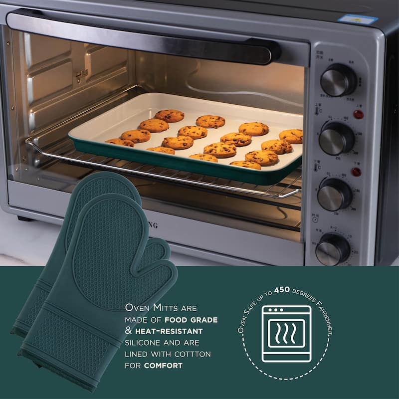 Country Kitchen Nonstick Stackable Bakeware Set - Durable, Easy Release Baking Set, Cream, 13 Pcs