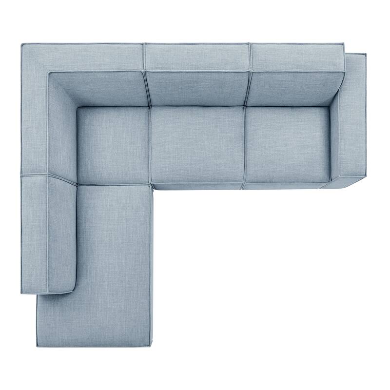 Restore 4-Piece Performance Fabric Upholstered Modular L-Shaped Sofa