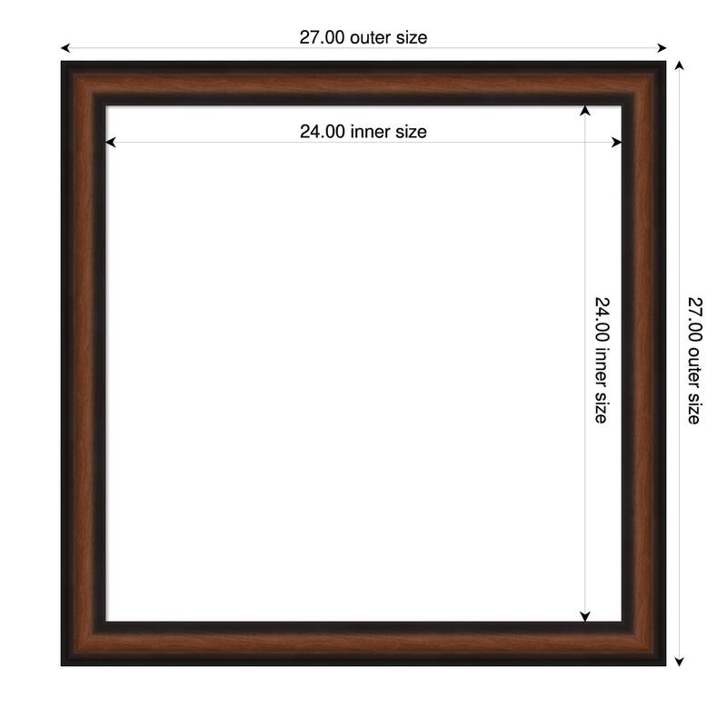 Amanti Art Yale Walnut Framed Dry Erase Magnetic Board - 27 x 27 in