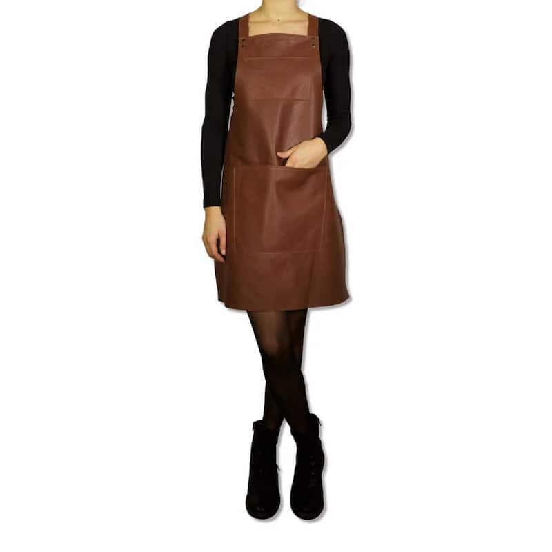 Unisex Leather Kitchen Apron - 30.25"