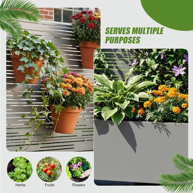 Raised Garden Bed Planter with Trellis Movable Planter Box with Lockable Wheels