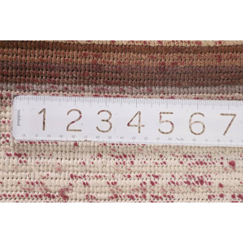 Abstract Accent Rug Handmade Multi-Color Wool Carpet - 2'8"x 4'9"