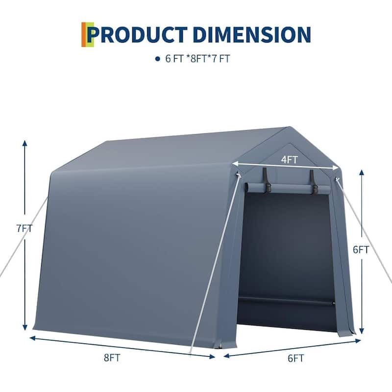 Portable Garage, Outdoor Storage Shelter Shed Carport for Motorcycle Bike