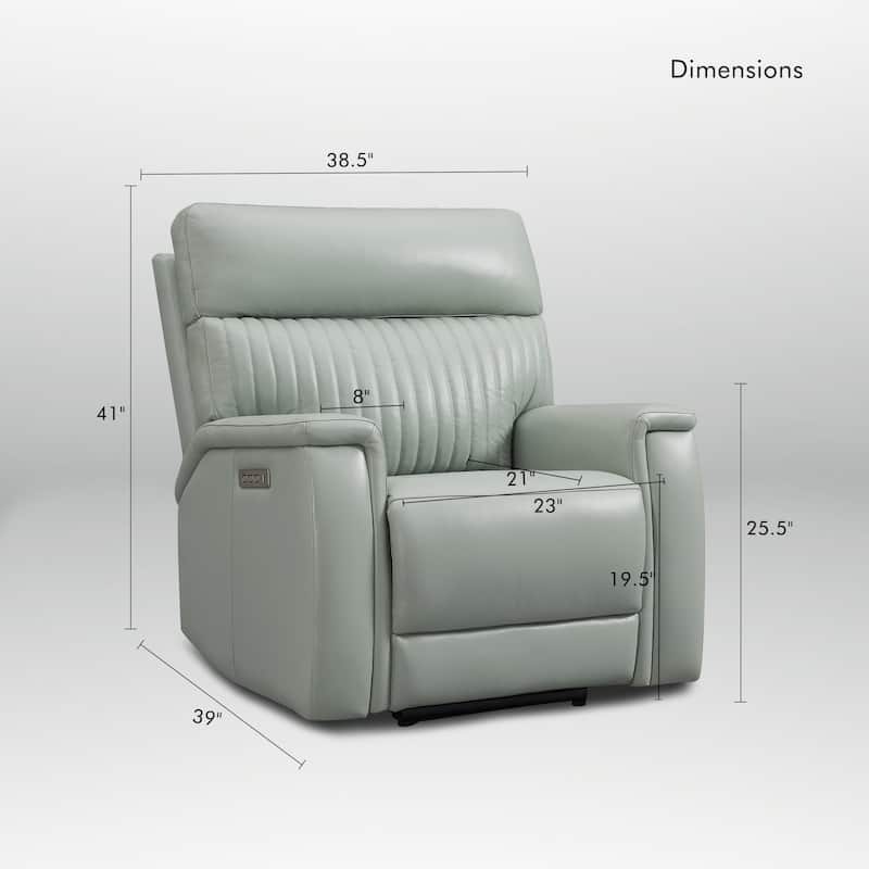 Leather Zero Gravity Power Recliner with Power Headrest and Power Lumbar,USB&USB-C Port