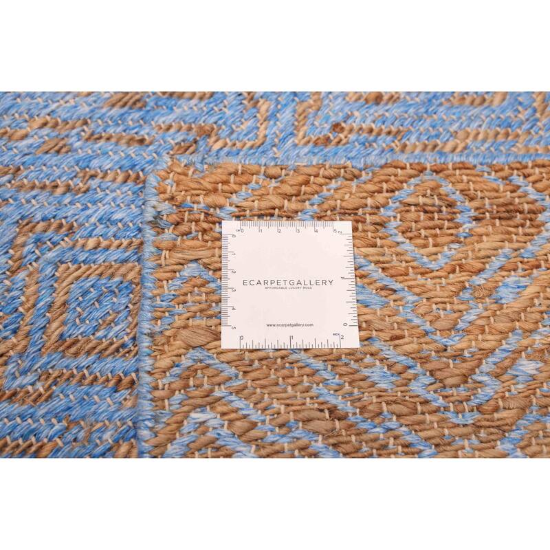 ECARPETGALLERY Flat-Weave Palas Denizli Blue, Tan Kilim - 5'4 x 7'4