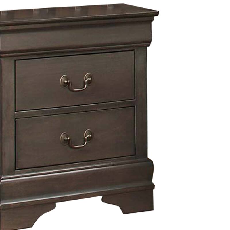 Gray 2 Drawer 15.75 in. W Nightstand with Sturdy Hardware and Ample Storage