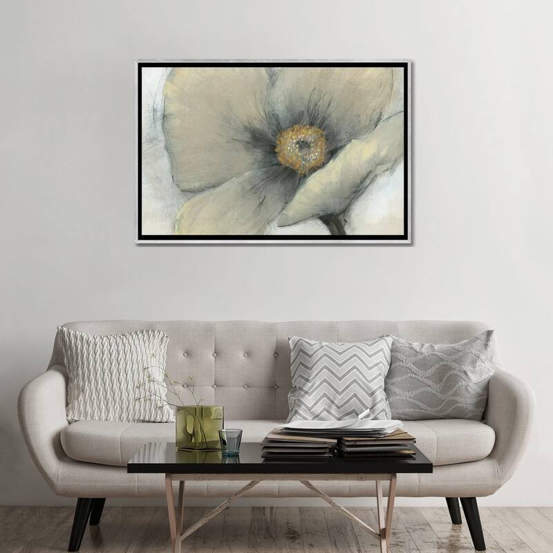 iCanvas "Single Cream Bloom I" by Tim OToole Framed