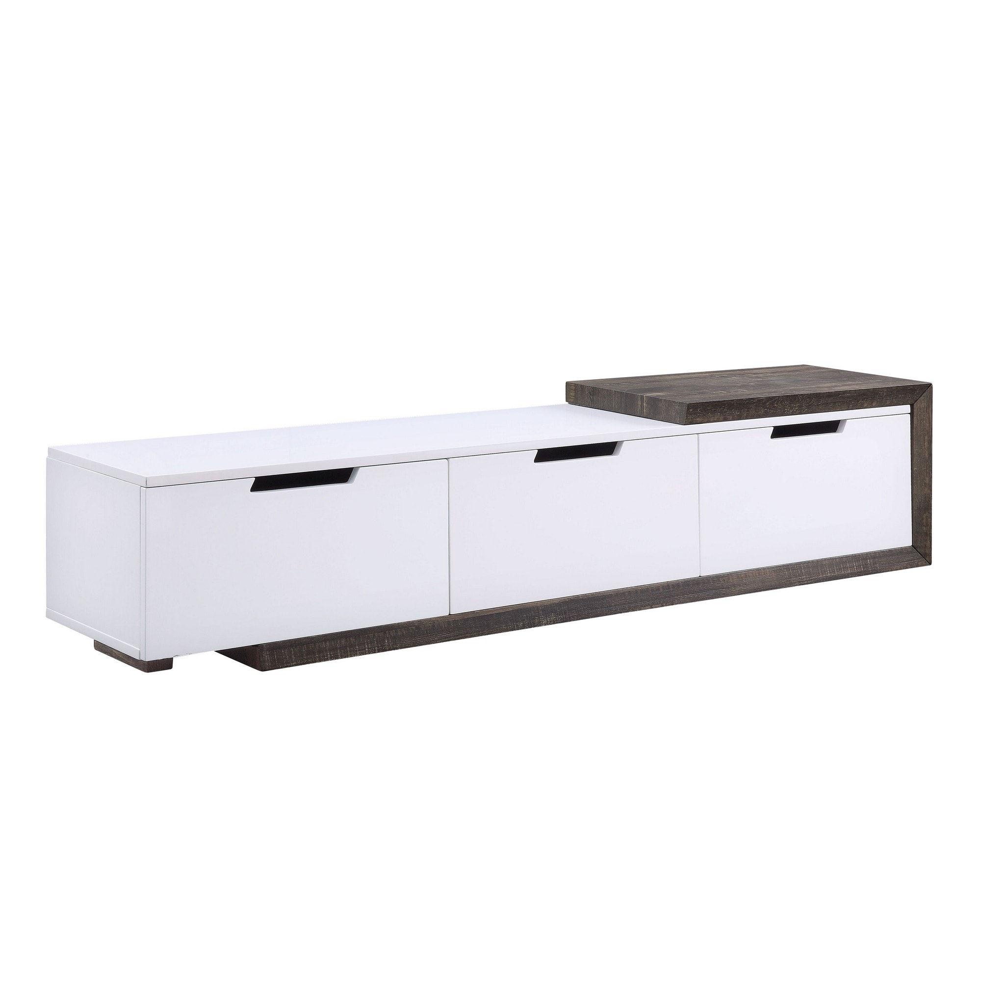 White tv stand online with brown top