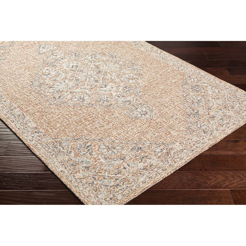 Pihu Handmade Traditional Medallion Wool Blend Area Rug