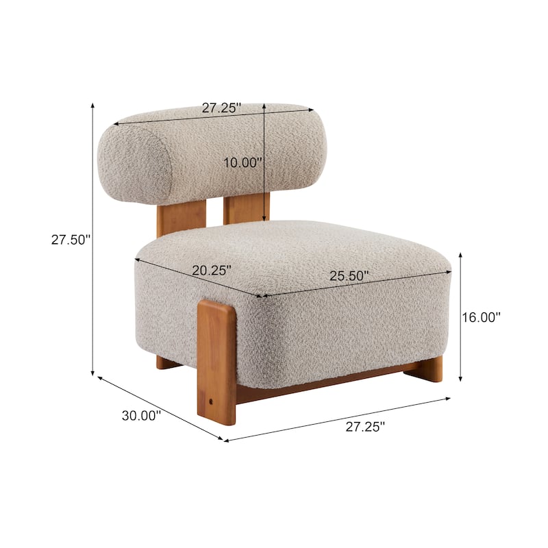 Natural Side Chair Office Chair Coffee Chair Armless Chair Vanity Chair Dressing Chair with Wood Legs