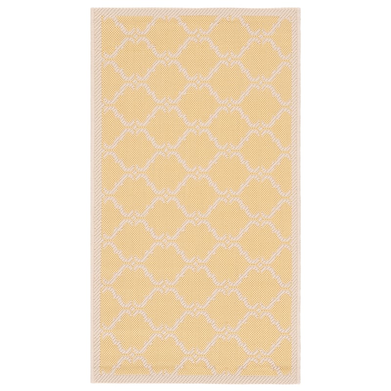 SAFAVIEH Courtyard Rozina Indoor/ Outdoor Waterproof Patio Backyard Rug - 2'x3'7" - Yellow/Beige