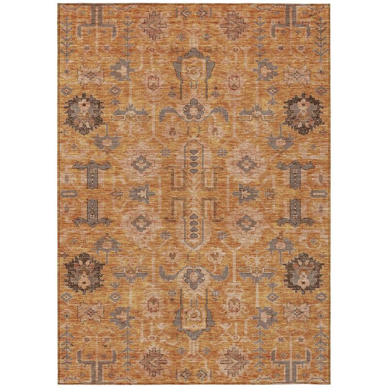 HomeRoots Oriental Traditional Rectangle Outdoor Rug