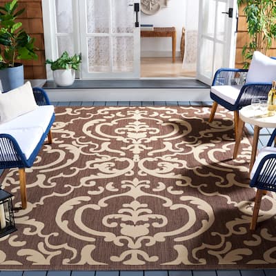 SAFAVIEH Courtyard Arlyne Boho Indoor/ Outdoor Waterproof Patio Backyard Rug
