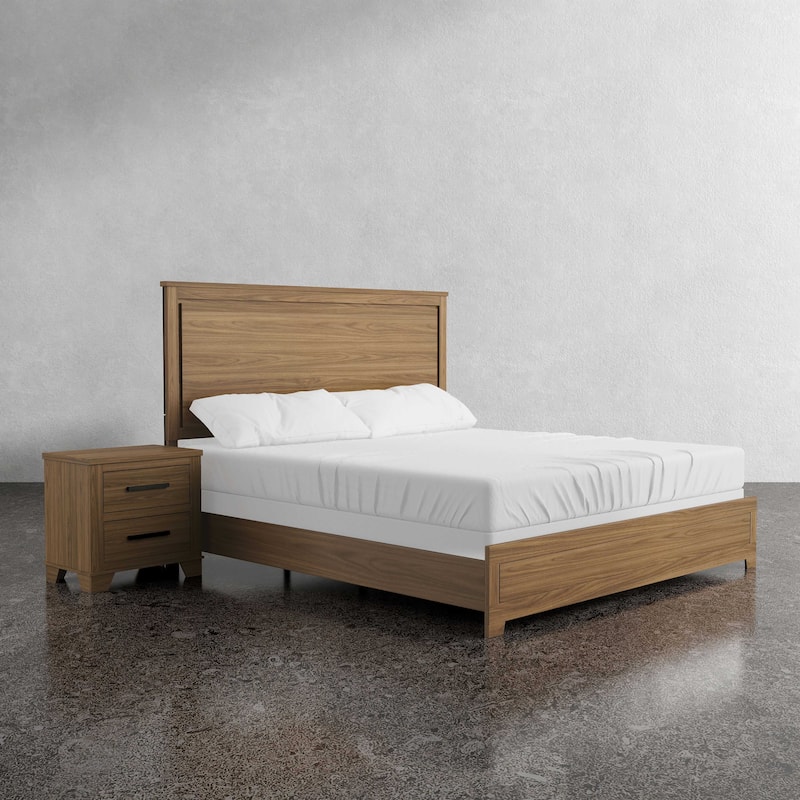 Furniture of America Nyess Modern Chestnut Brown 2-Piece Wood Bedroom Set - King