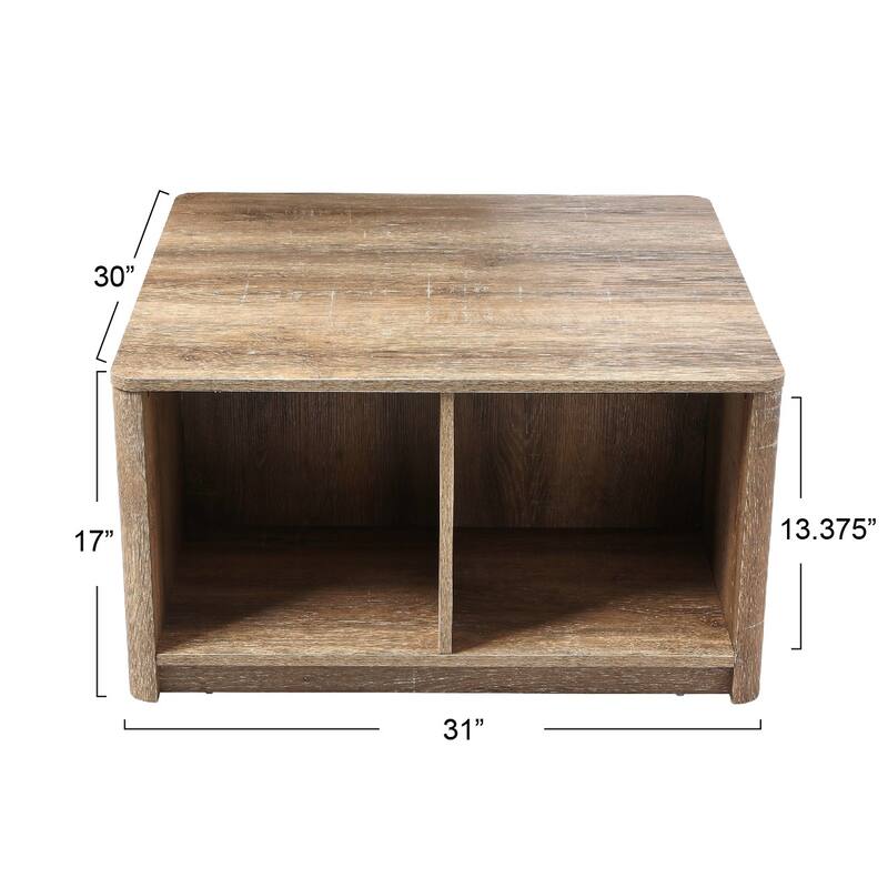 Coffee Table with 4 Square Cube Storage Compartments