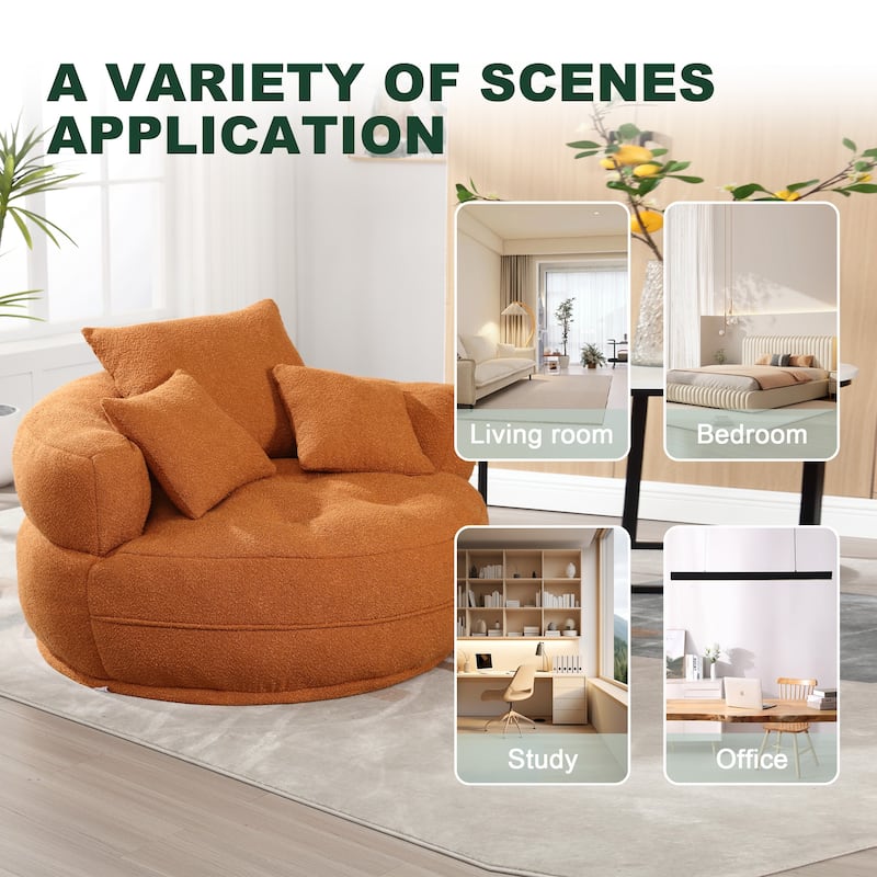Indoor circular wide sofa and lazy sofa chair