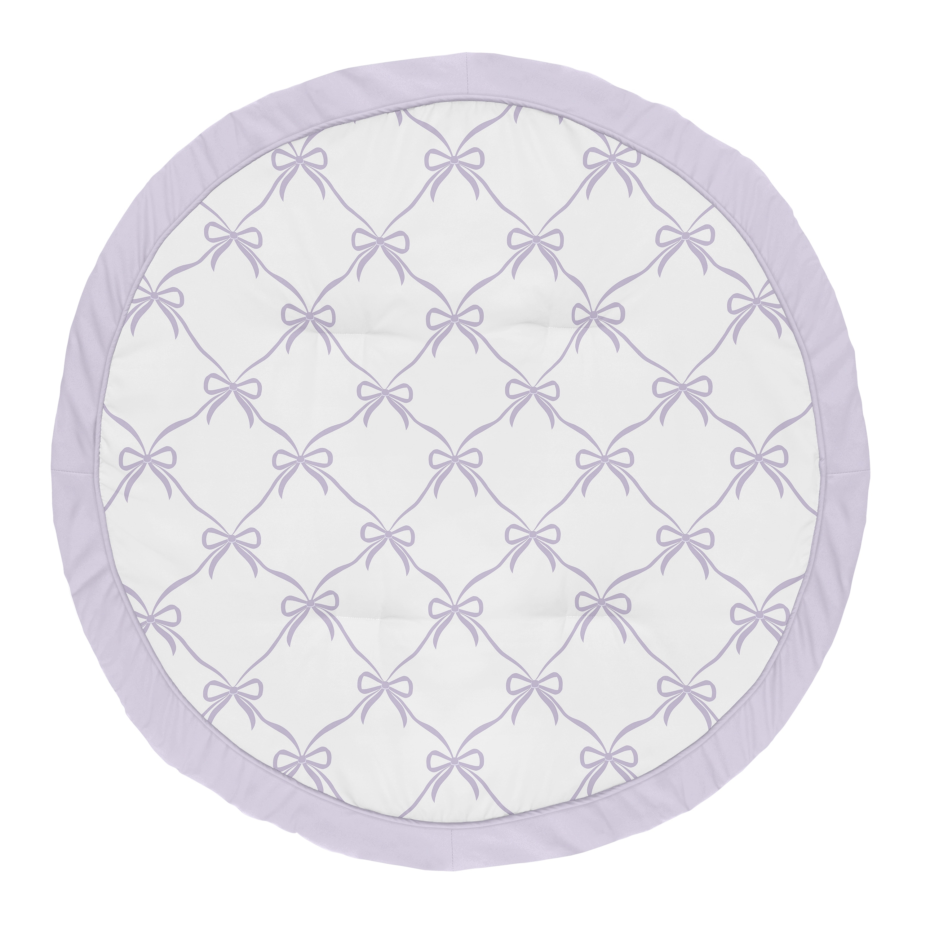 Sweet Jojo Designs Purple Bows Girls Baby Tummy Time Playmat - Pastel, Lavender Bow Vintage Coquette Aesthetic, Elegant, Classic