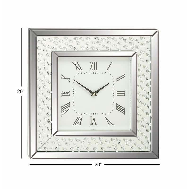White MDF Glam Wall Clock No Theme 20 x 20 x 2
