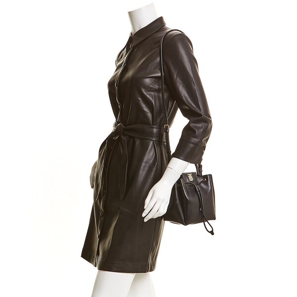 small monogram motif leather crossbody bag