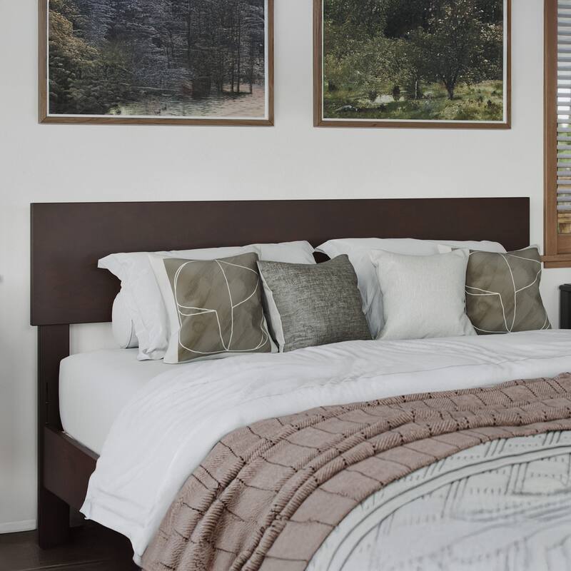 AFI Orlando Headboard with Attachable Charger - Espresso - Full