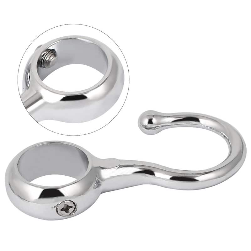 10pcs 1"Dia Tube Wardrobe Hanging Clothes Garment Rail Hanger Hook - Silver Tone