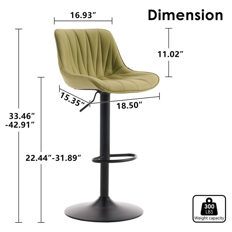 Swivel Upholstered Bar Stools Set of 2, Height Counter Stools