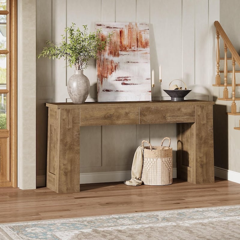 63-Inch Console Table with 2 Drawers, Modern Long Entryway Sofa Table for Hallway - 63" L x 11.8" W x 31.5" H