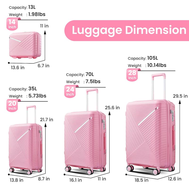 Luggage Sets 4 Piece(14/20/24/28)