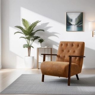 Modern Wood Frame Armchair, Accent Chair Lounge Chair for Living Room ...