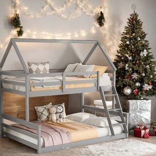 Twin over Full House Bunk Bed with Built-in Ladder - Bed Bath & Beyond ...