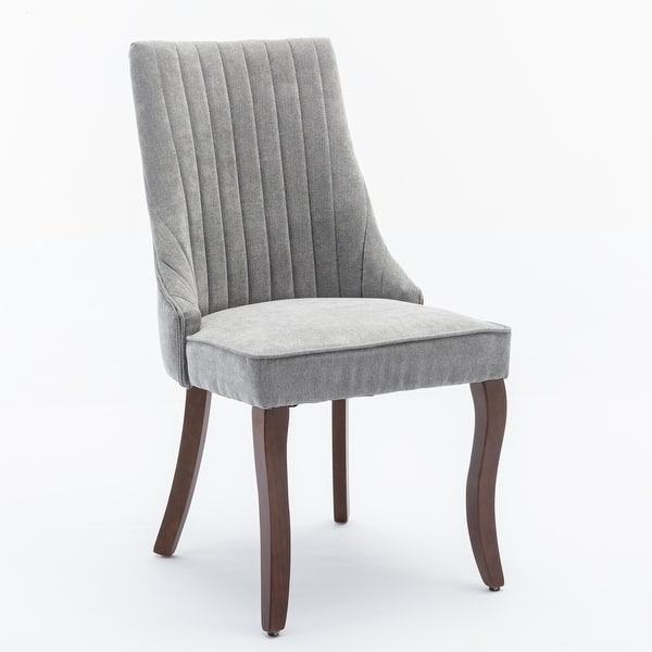 Comfy Fabric Upholstered Accent Chair for Dining Room with Curved