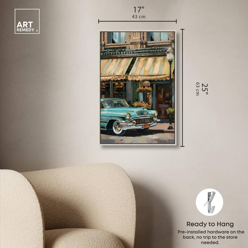 Classic Car Store Visit II Canvas by Art Remedy