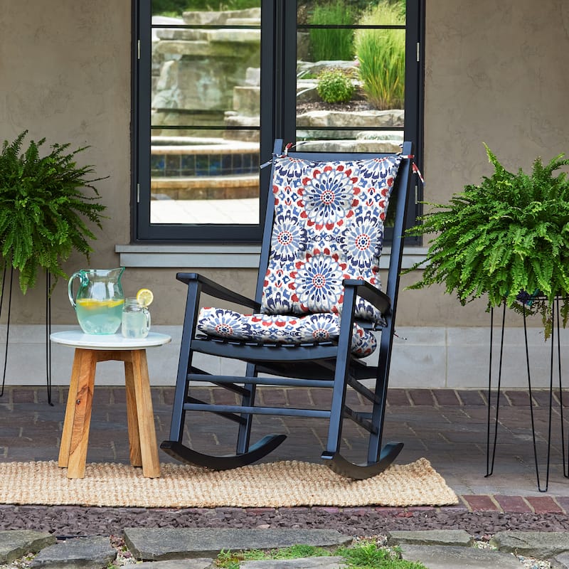 ARDEN Plush Indoor/Outdoor Rocking Chair Cushion Set