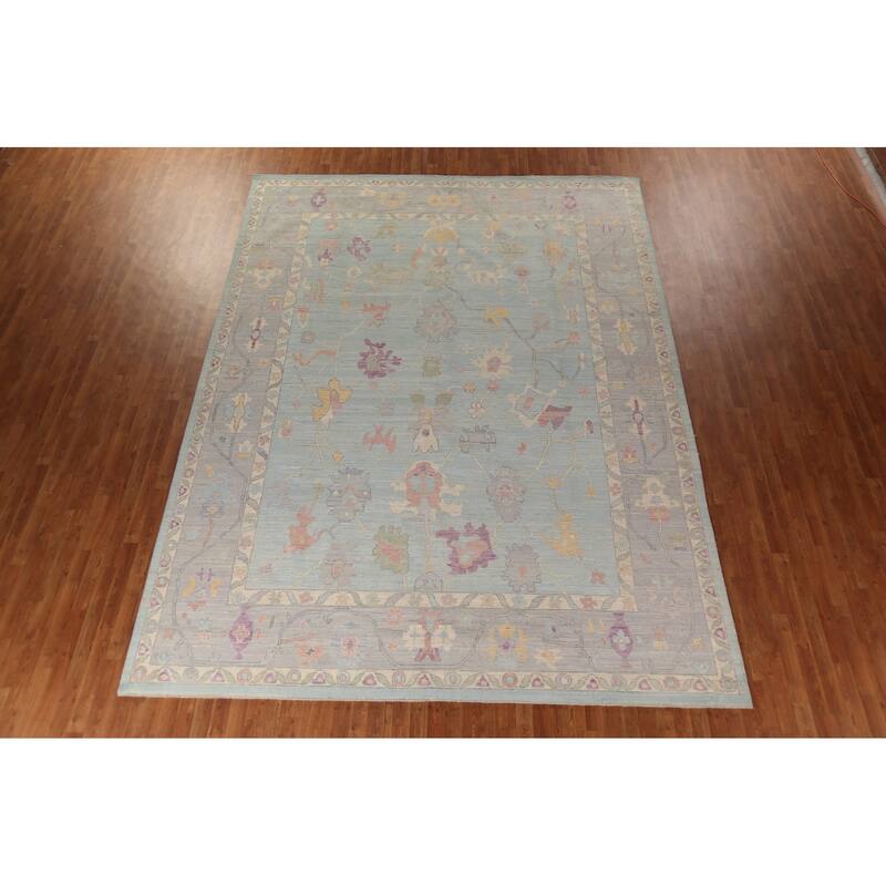 Turkish Oushak Vegetable Dye Turkish Large Rug Handmade Wool Carpet - 10'2"x 13'7"