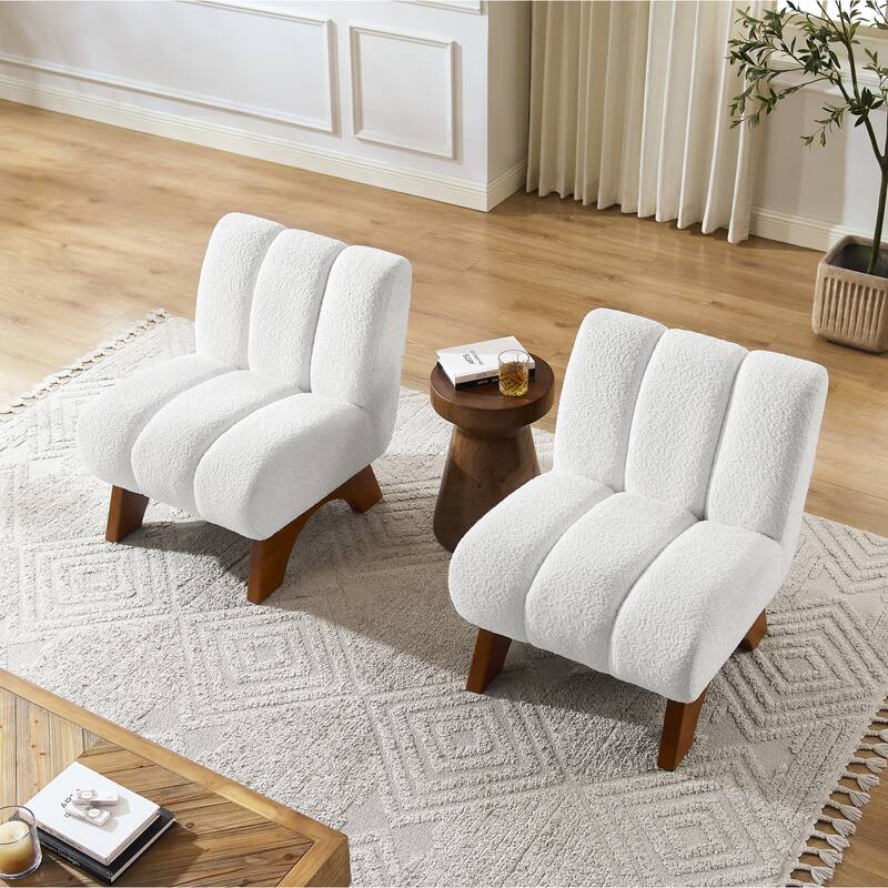 Art Leon Set of 2 Comfortable Armless Accent Chair Sectional