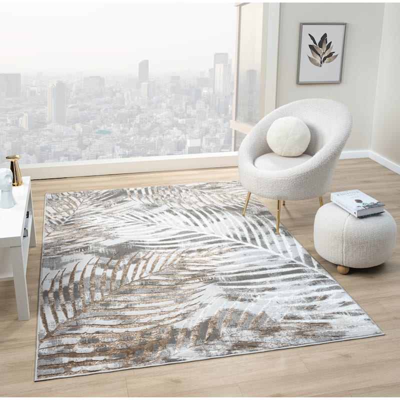 Empire Collection Brown/Gray Tropical Area Rug