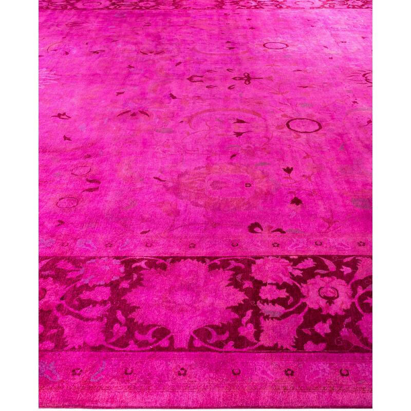 Overdyed One-of-a-Kind Hand-Knotted Area Rug - Pink - 12' 2" x 19' 3"