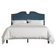 preview thumbnail 20 of 18, CraftPorch Modern Linen Nailhead Curvaceous Upholstered Bed Blue - Full