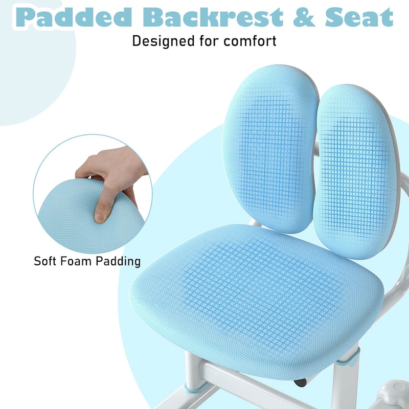 Costway Kids Desk Chair with Double Back Support Adjustable Height - See Details