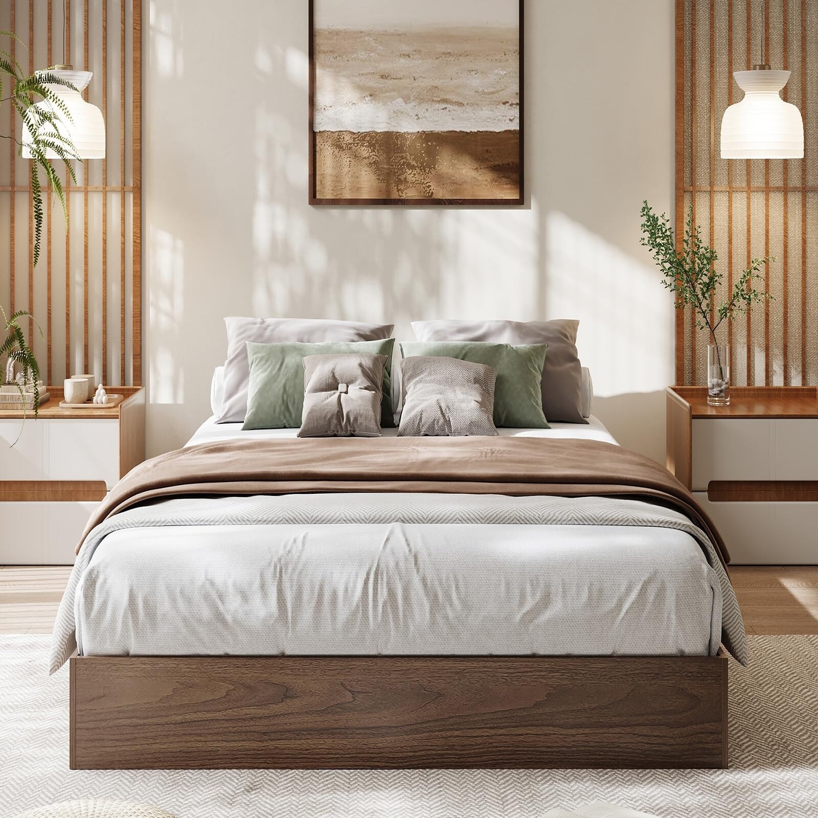 Wood Platform Bed Frame, Wooden Bed Frame Without Headboard