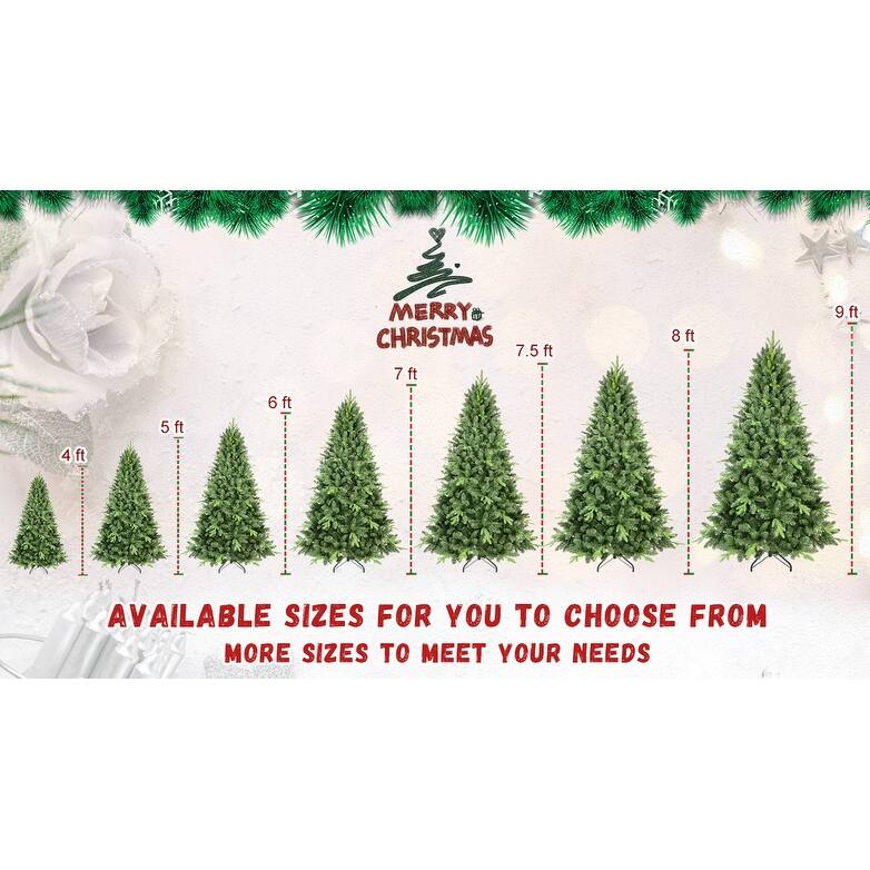 4FT Classic Christmas Tree with 636 PE+PVC Tips-Realistic Hinged Branches,Easy Assembly,Stable Metal Stand,Full Natural Look