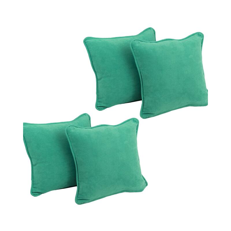 Blazing Needles 18-Inch Microsuede Throw Pillows (Set of 4) - Emerald