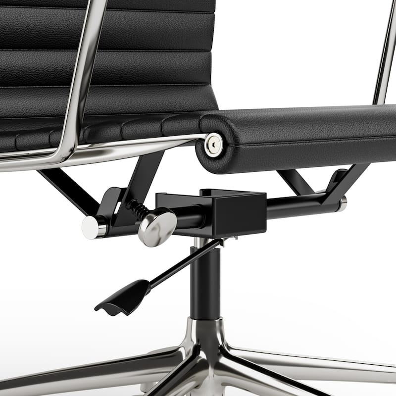 High Back Ergonomic Genuine Leather Ribbed Office Computer Chair