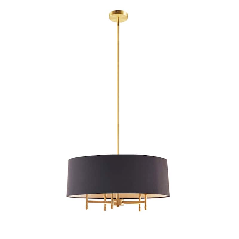 Presidio 5-Light Black Drum Shade Chandelier for living room,bedroom,and dining room