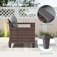 preview thumbnail 5 of 27, Bonosuki 3 Pieces Patio Sofa with Ottomans, All-Weather PE Rattan Wicker Sofa Small Patio Conversation Couch with Cushion, Brown