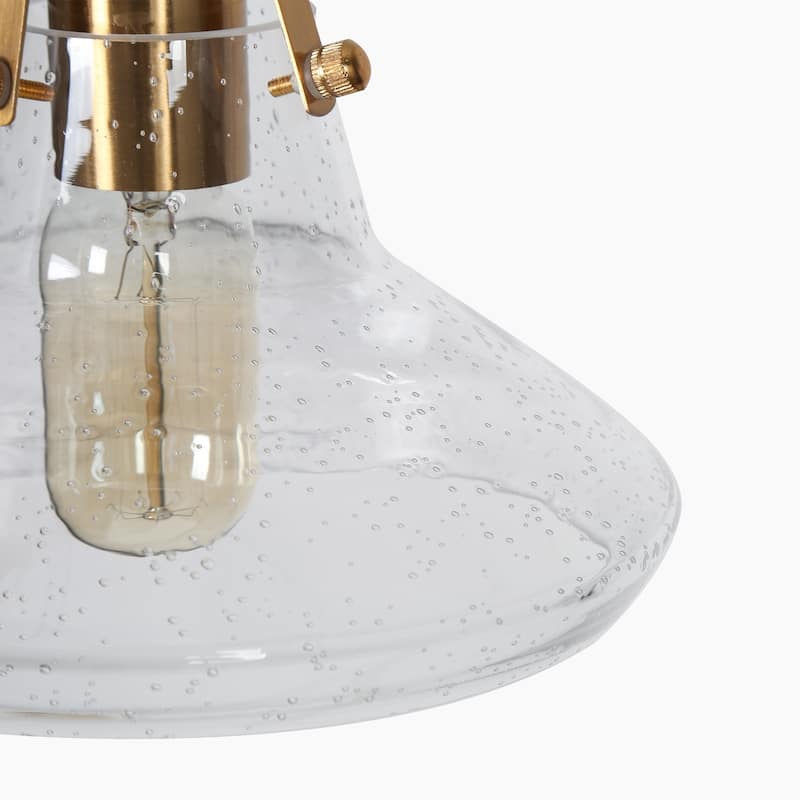 Modern Farmhouse 3-Light Cluster Glass Pendant Kitchen Island Adjustable Ceiling Light - 18"W x 18"D x 10" - 68"H